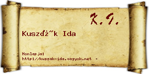 Kuszák Ida névjegykártya