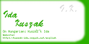 ida kuszak business card